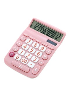 Generic Portable Solar Calculator 12 Digits Large LCD Display Pink  - Image 1