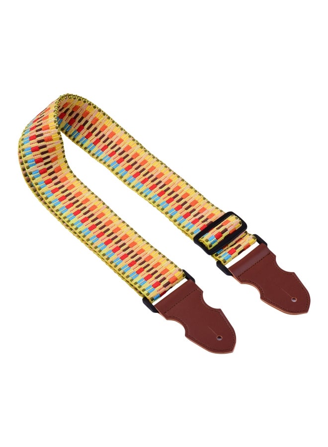 Generic Adjustable Guitar Strap Polyester Cotton Rainbow Woven Shoulder Belt  - Image 3