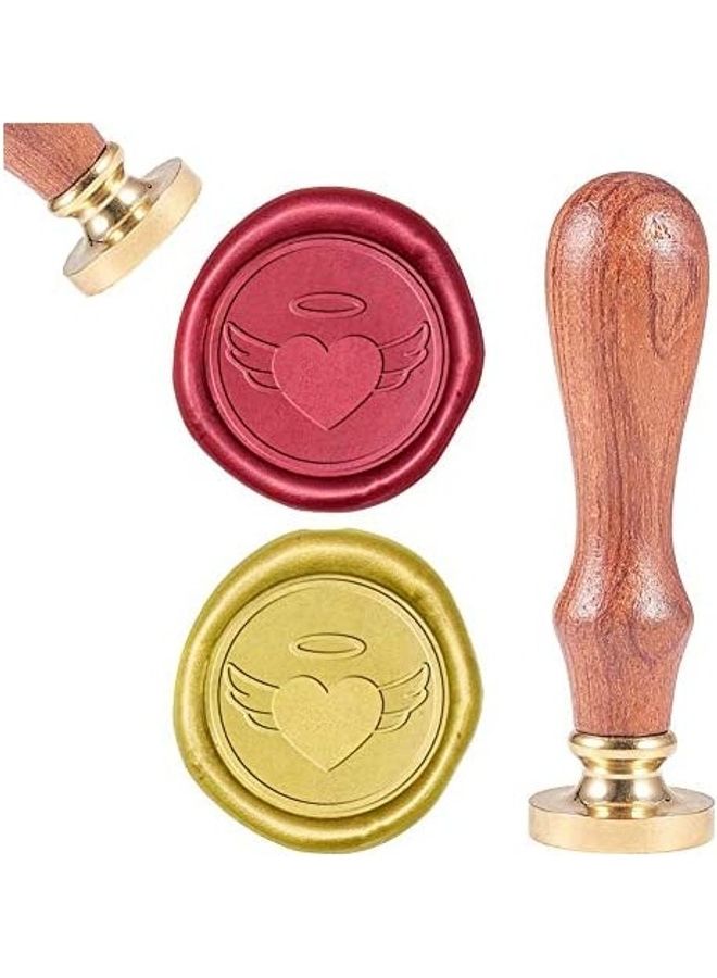Generic Pine Wax Seal Stamp Heart Shape Multicolour 