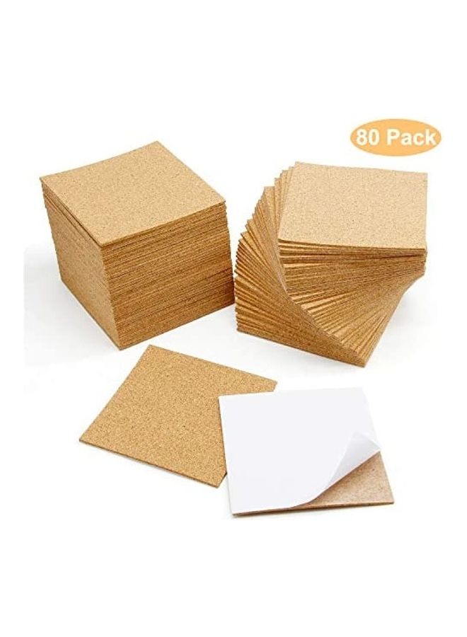 Generic 80 Pieces Self Adhesive Cork Sheet black 