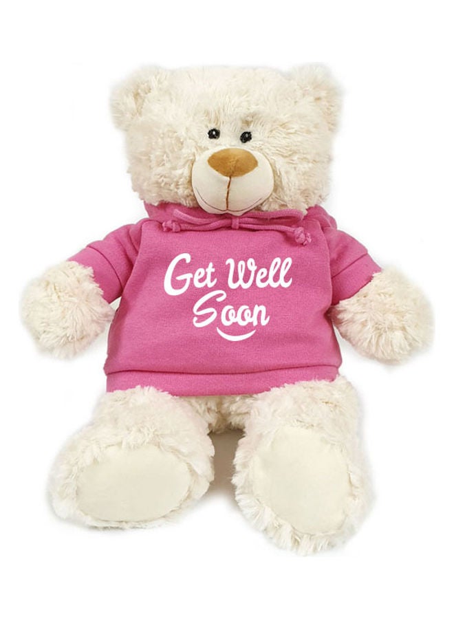 Caravaan - Teddy Bear With Trendy Pink Hoodie 38cm - Image 1