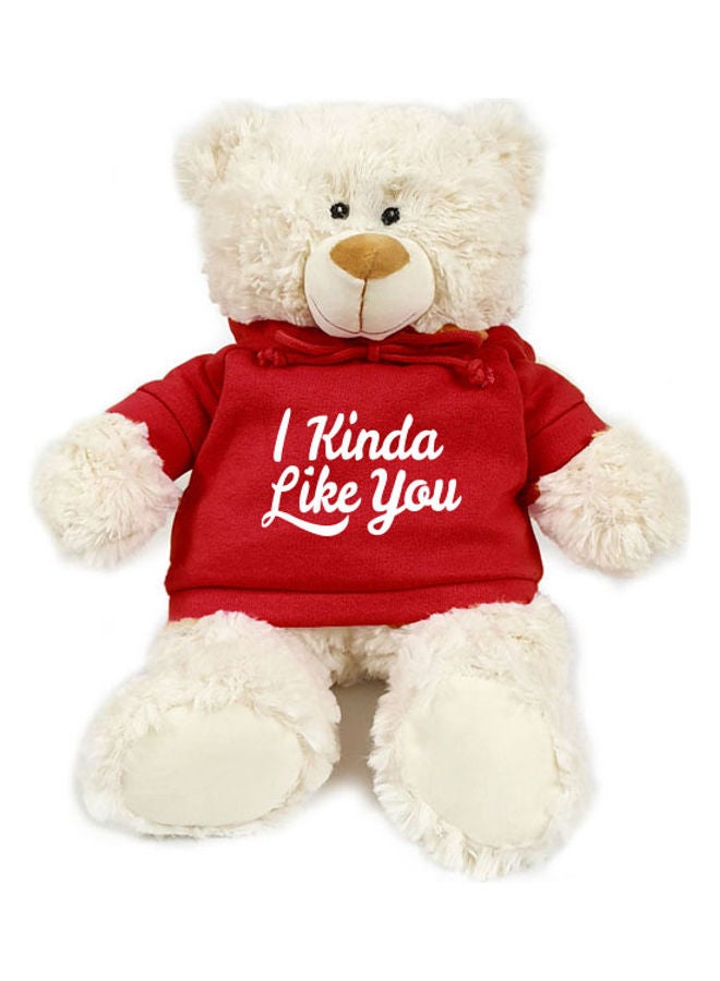 Caravaan Cuddly Teddy Bear With Trendy Red Hoodie 38cm
