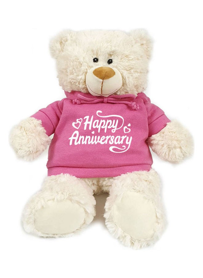 Caravaan - Cuddly Teddy Bear With Trendy Pink Hoodie 38cm - Image 1
