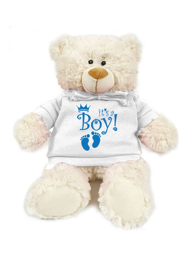 Caravaan Cuddly Cream Bear With White Hoodie 38cm 