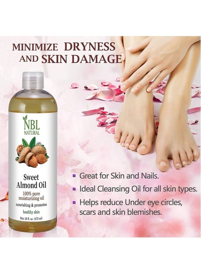 NBL Natural Sweet Almond Oil For Healthy Skin 473 ml - Image 3