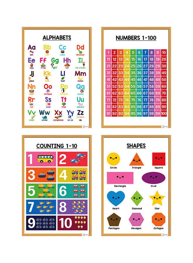Generic - 12-Piece Preschool Educational Posters Multicolour - Image 1
