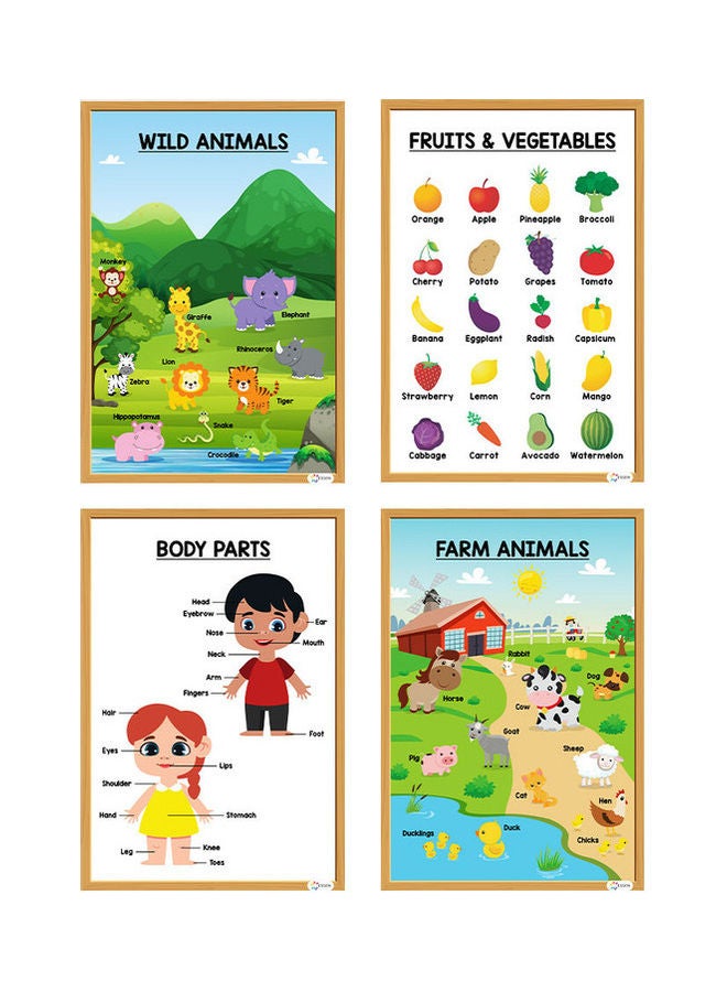 Generic - 12-Piece Preschool Educational Posters Multicolour - Image 1