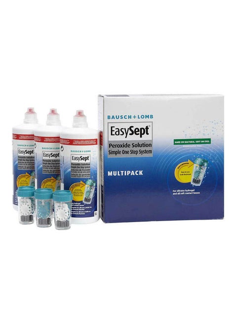 EasySept Peroxide One Step Lens Solution Multipack With Sterilising Travel Cases