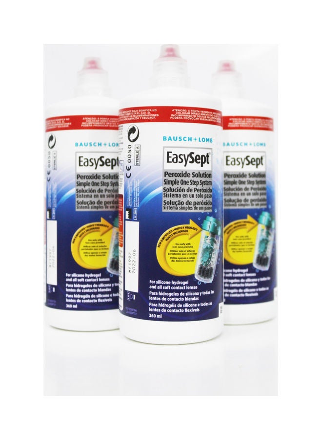 Bausch + Lomb - EasySept Peroxide One Step Lens Solution Multipack With Sterilising Travel Cases - Image 1
