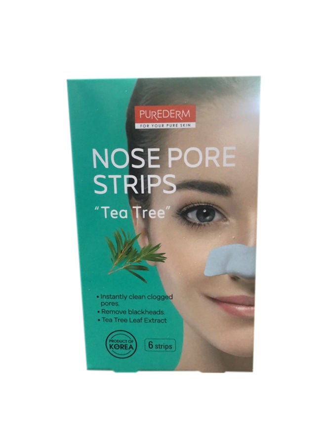 Purederm 6 Tea Tree Nose Strips 20grams - Image 1