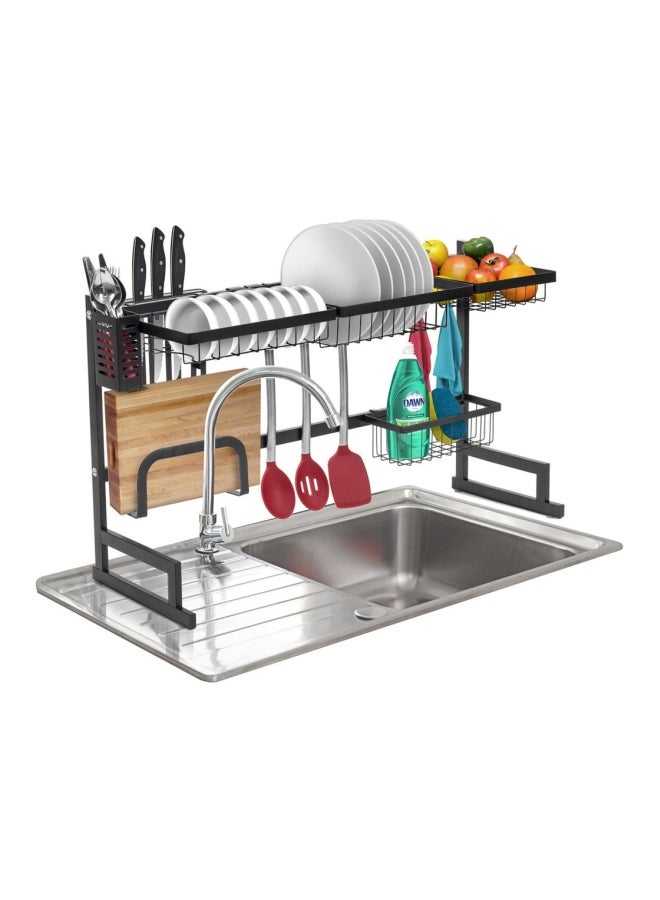 ALMUFARREJ 2 Tier Fully Customizable Dish Drying Rack Black 85x32x52cm  - Image 2