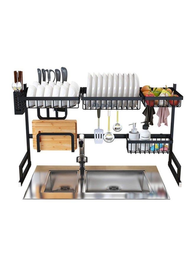 ALMUFARREJ 2 Tier Fully Customizable Dish Drying Rack Black 85x32x52cm  - Image 3
