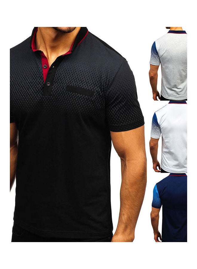 Stylish Block Dots T-Shirt Grey - Image 4