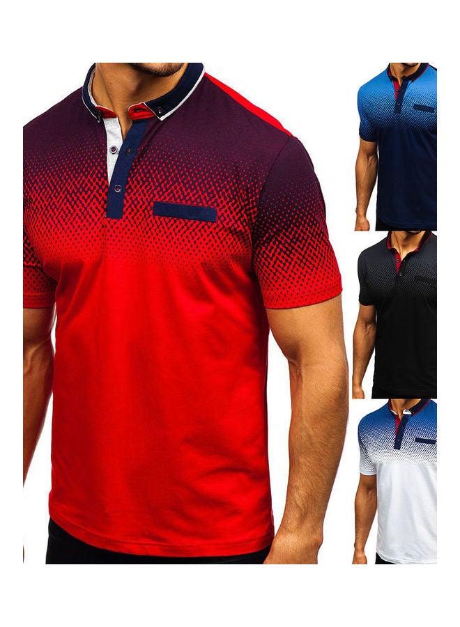 Stylish Block Dots T-Shirt Navy Blue - Image 3