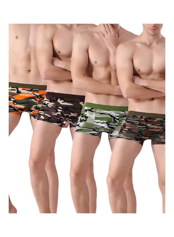 4-Piece Breathable Seamless Boxers Set Green/Brown/Orange - Image 3