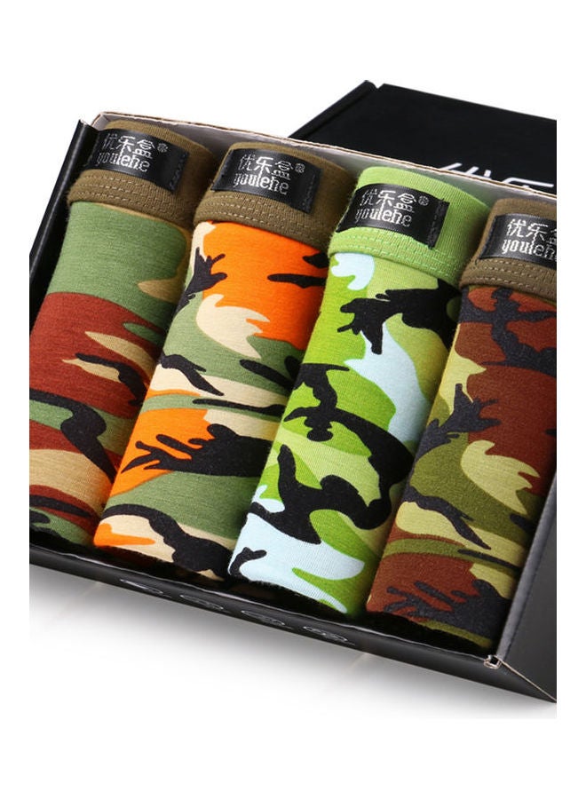 4-Piece Breathable Seamless Boxers Set Green/Brown/Orange - Image 5