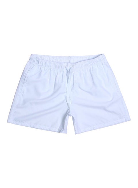 Summer Drawstring Beach Shorts White