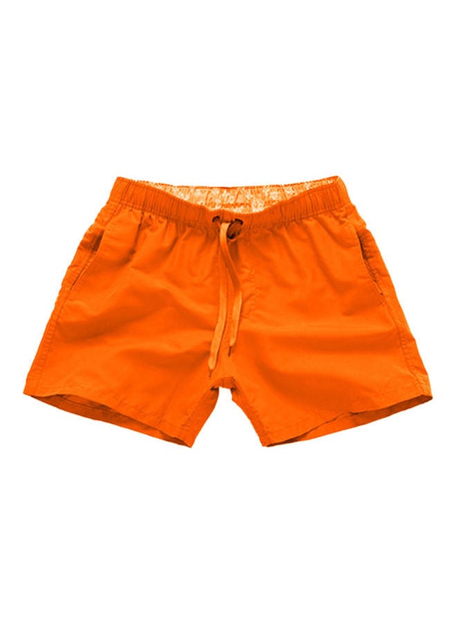 Summer Drawstring Beach Shorts Orange  - Image 1
