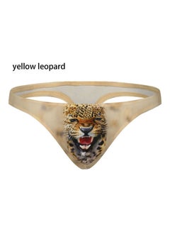 3D Animal Printed G-String Yellow Leopard