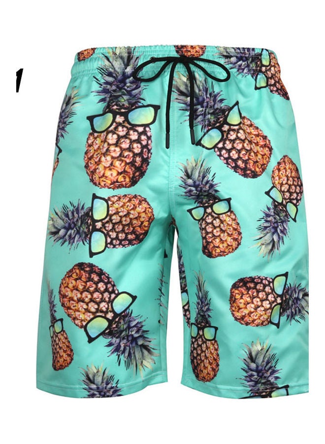 3D Print Mesh Lining Summer Beach Shorts Blue - Image 5
