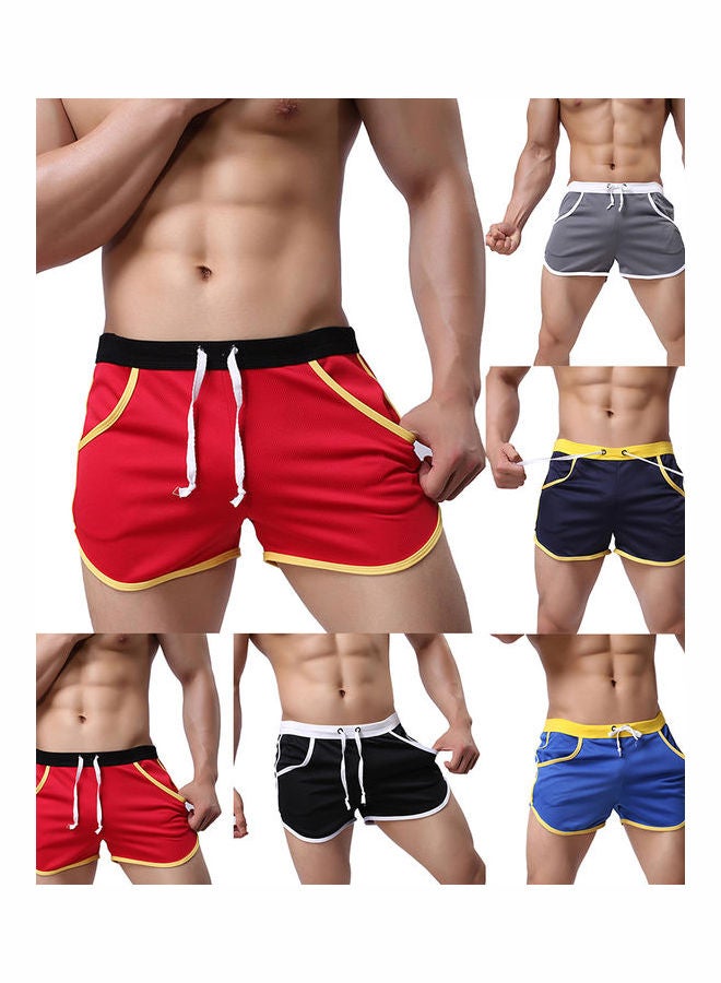 Summer Drawstring Sports Shorts Red