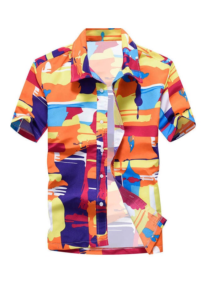 قميص صيفي بأكمام قصيرة وياقة مقلوبة - Image 1