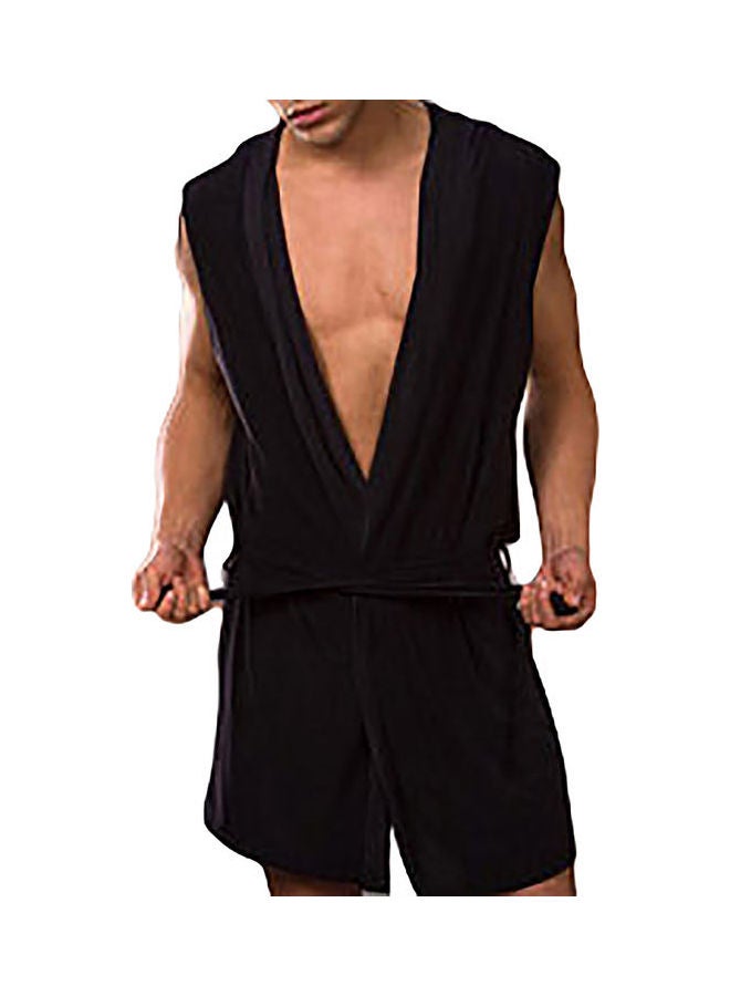 Sleeveless Hooded Robe Black - v1607679248/N42818685V_1