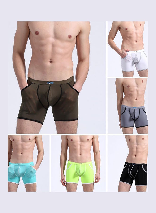 Generic Breathable Middle Rise Bulge Pouch Boxer Sky Blue  - Image 2