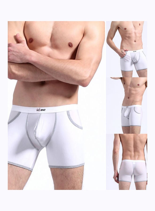 Generic Breathable Middle Rise Bulge Pouch Boxer Sky Blue  - Image 3