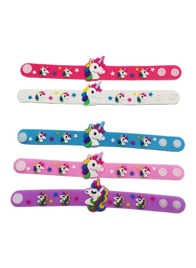 MissTiara 5-Piece Unicon Silicone Slap Bracelet Set 2x21cm  - Image 1