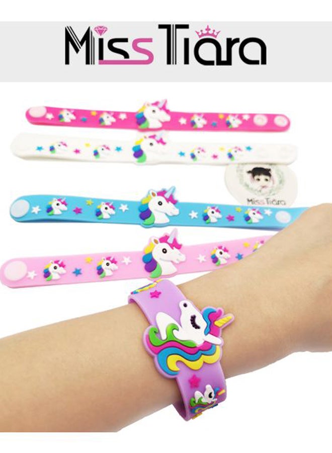 MissTiara 5-Piece Unicon Silicone Slap Bracelet Set 2x21cm  - Image 2