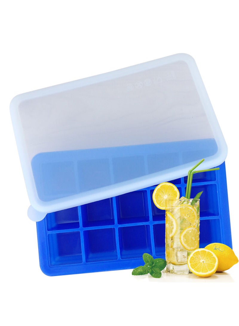 Silicone Ice Cube Tray Mold Blue 19.5x4x12.5cm  - Image 1