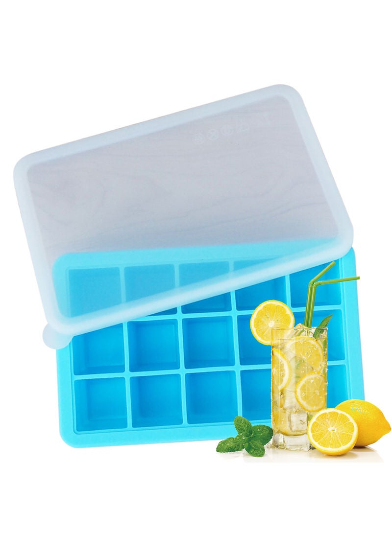Silicone Ice Cube Tray Mold Blue 19.5x4x12.5cm  - Image 1