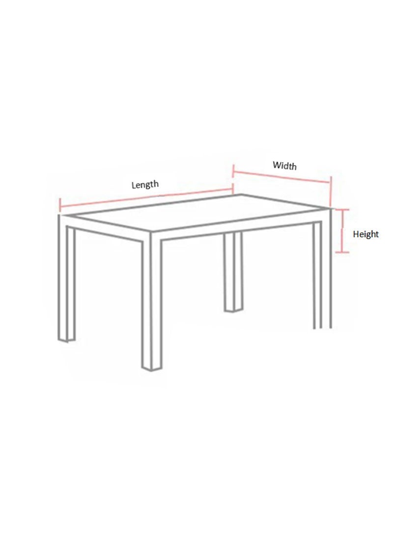 إيهوم مفرش مائدة مضاد للاتساخ مزين بطبعة تصميم بسيط أسود 140x240سم  - Image 3