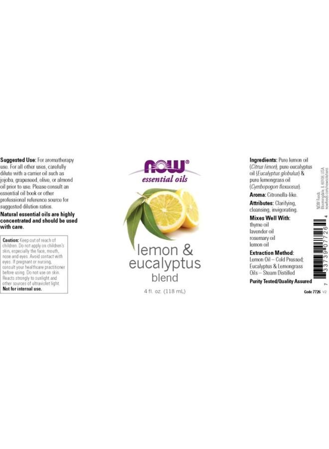 Now Foods Now Essential Oils, Lemon & Eucalyptus Oil Blend 100% Pure 1 Fl. Oz. 30ml  - Image 3