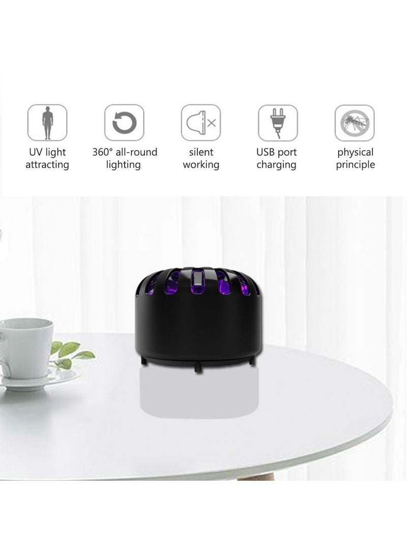 USB Powered DC5V Mosquito Killer Lamp Electronic UV Bug Zapper With Suction Fan Black 12.70x10.20x12.70cm