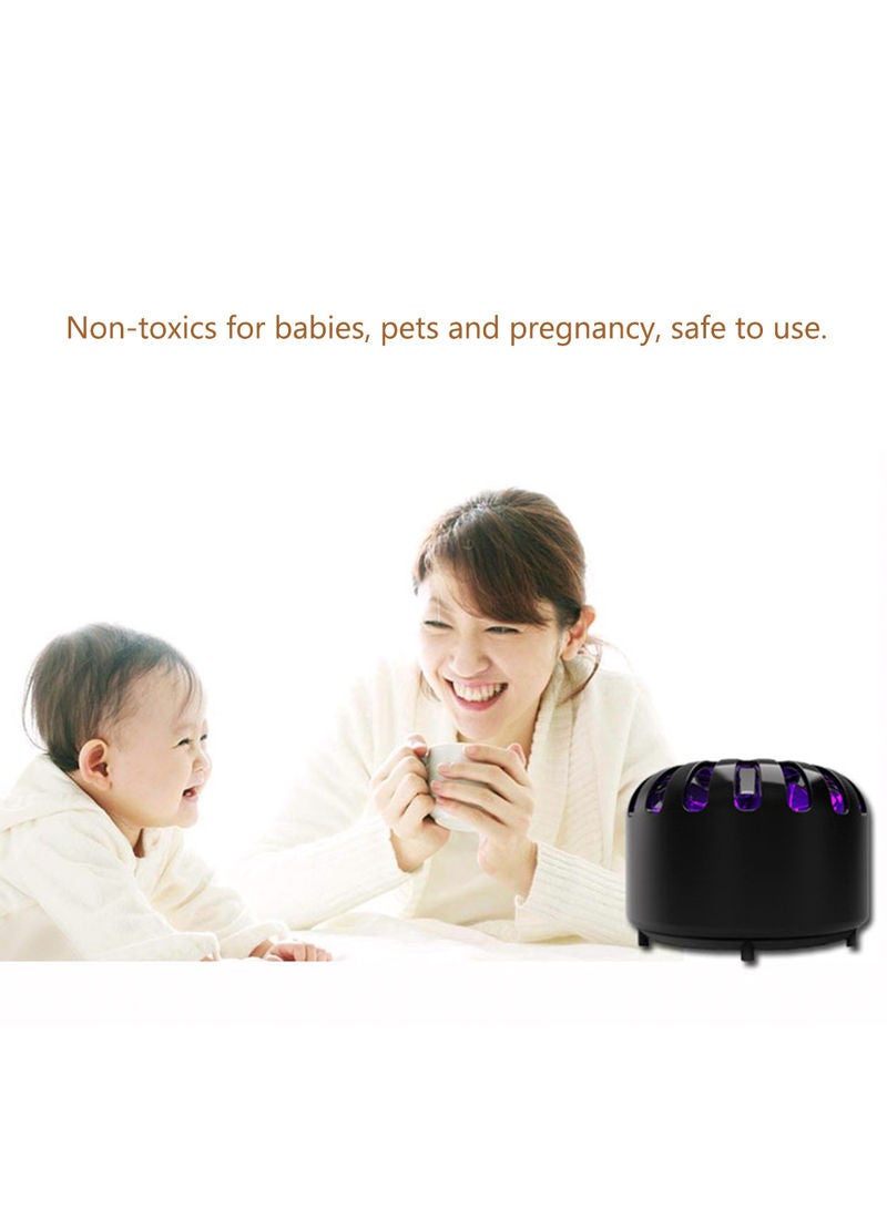USB Powered DC5V Mosquito Killer Lamp Electronic UV Bug Zapper With Suction Fan Black 12.70x10.20x12.70cm