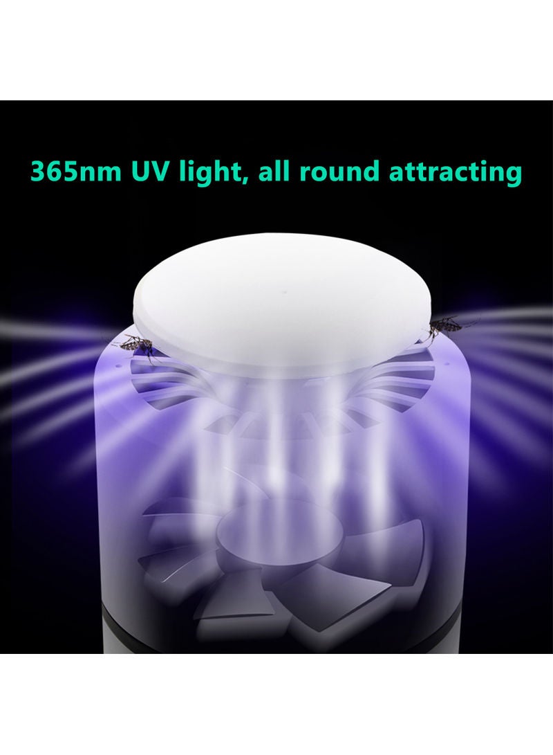 مصباح قاتل للبعوض يعمل بالطاقة المباشرة ومزود بمنفذ USB بقدرة 5 فولت وإضاءة LED يعمل بالأشعة فوق البنفسجية ومزود بمروحة شفط أبيض 18.00x12.50x12.50سم - Image 3