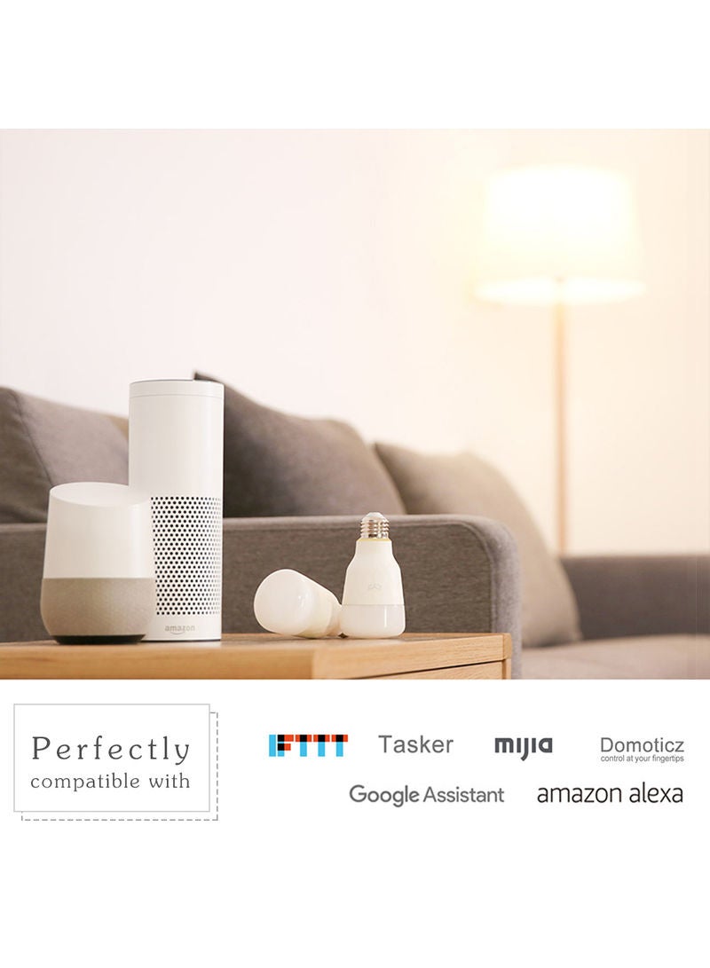 Yeelight - 24-LED Intelligent WIFI Bulb Light With E27 Base Socket Holder Multicolour 12.80x6.30x6.50cm - Image 1