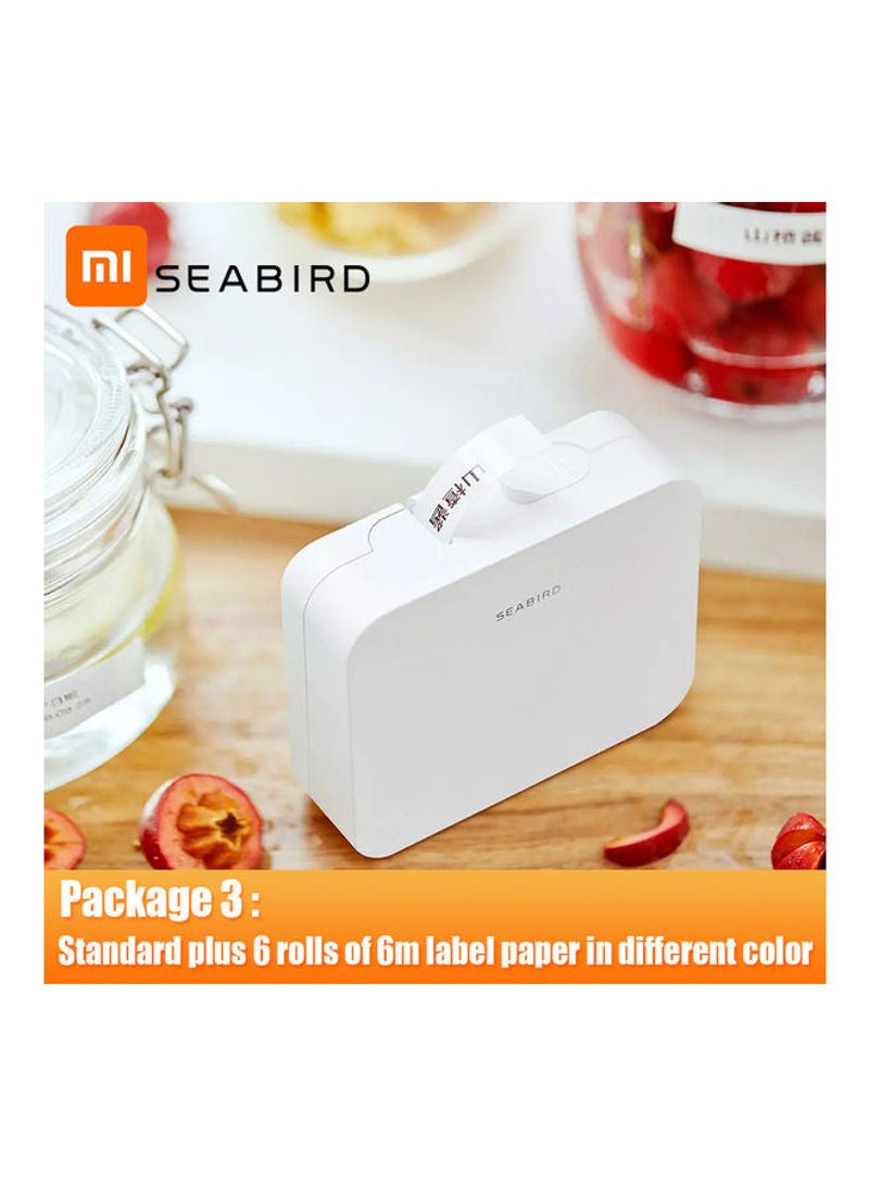 طابعة ملصقات P1-2A تعمل بالبلوتوث. أبيض - Image 1