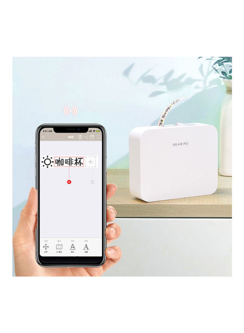طابعة ملصقات P1-2A تعمل بالبلوتوث. أبيض - Image 5