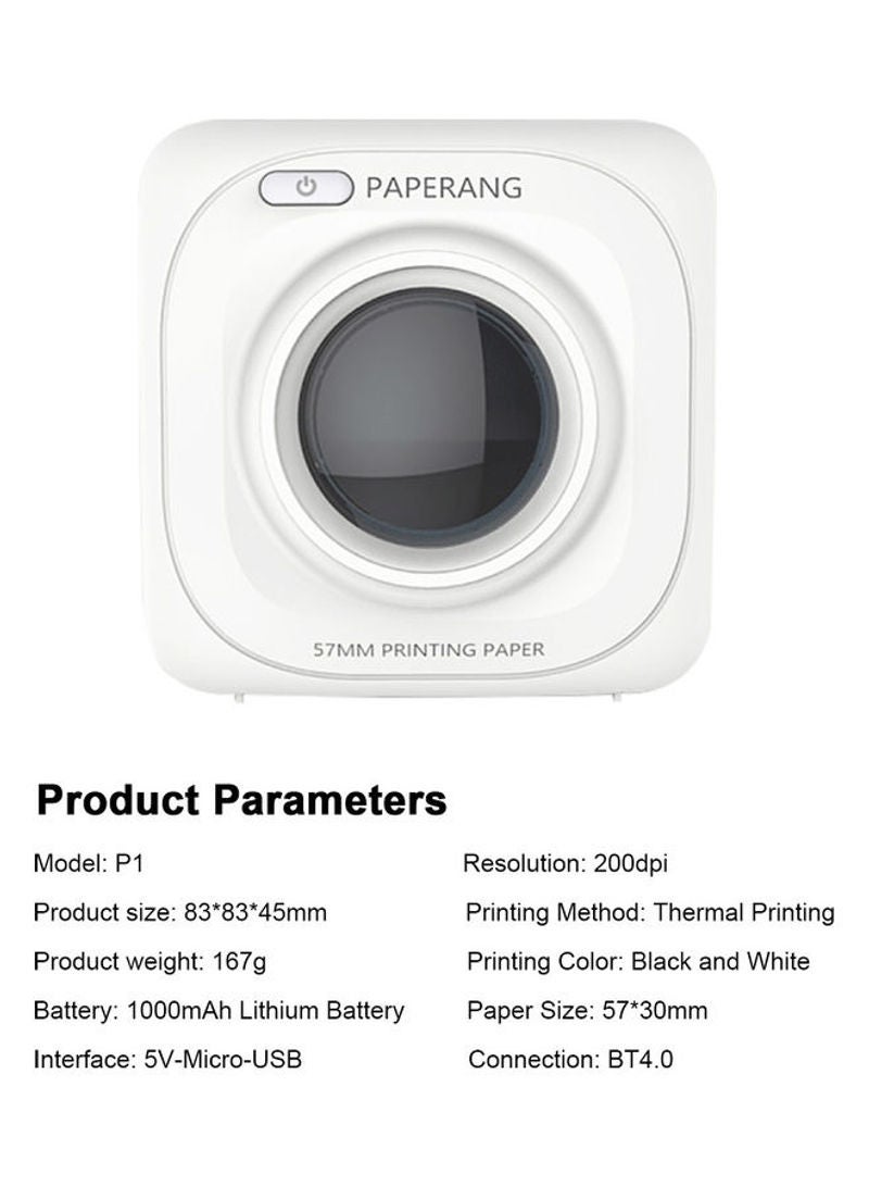 طابعة جيب P1 بتصميم صغير محمول أبيض - Image 5