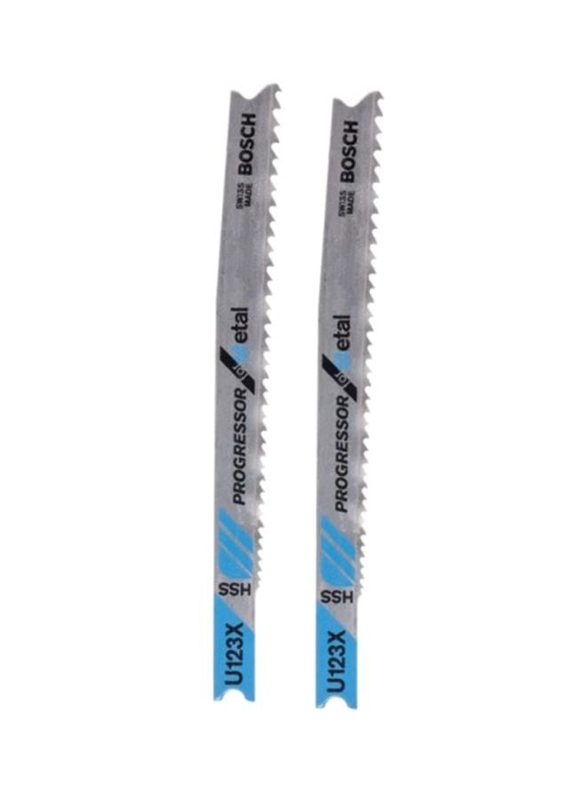 BOSCH 2-Piece T-Shank Jigsaw Blade Set Silver/Blue/Black