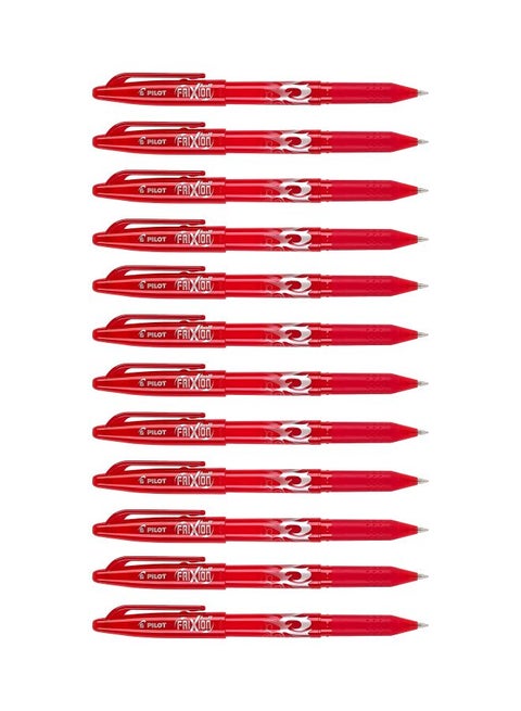 12-Piece Frixion Erasable Pen Set Red