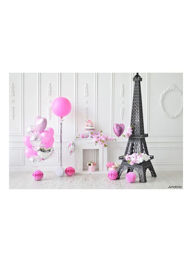 ANDOER First Birthday Backdrop Photography Background White/Pink/Black 
