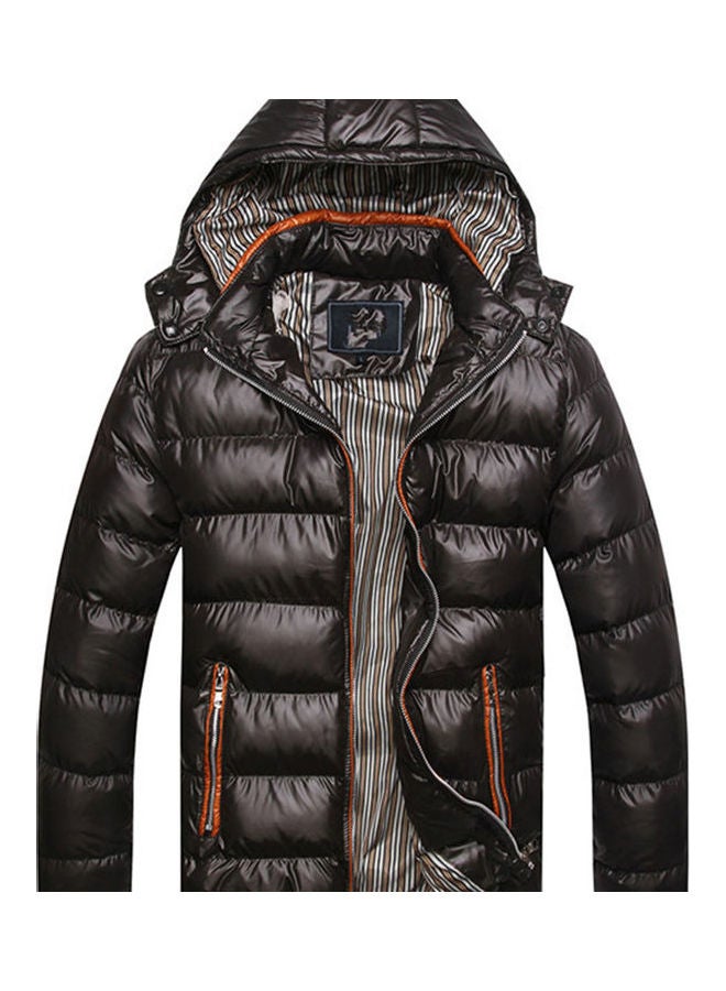 Slim Fit Hooded Jacket Black