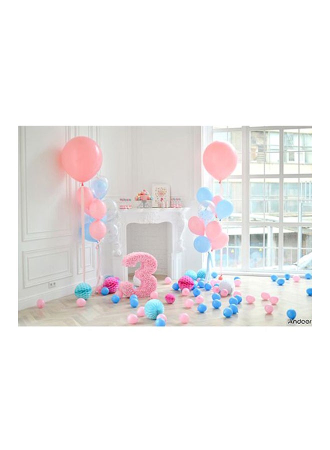 ANDOER Third Birthday Backdrop Photography Background White/Pink/Blue 