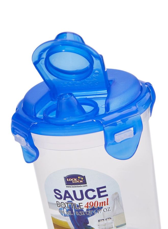 لوك اند لوك زجاجة بتصميم كلاسيكي للزيت والصلصلة سعة 490 مل، لون شفاف/ أزرق شفاف/أزرق 490ملليلتر - Image 2