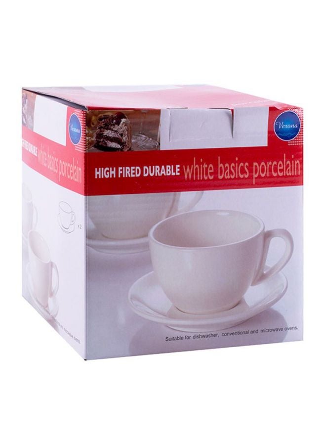 Verona Set Of 2 Piece Cappuccino Cup N Saucer White  - Image 4