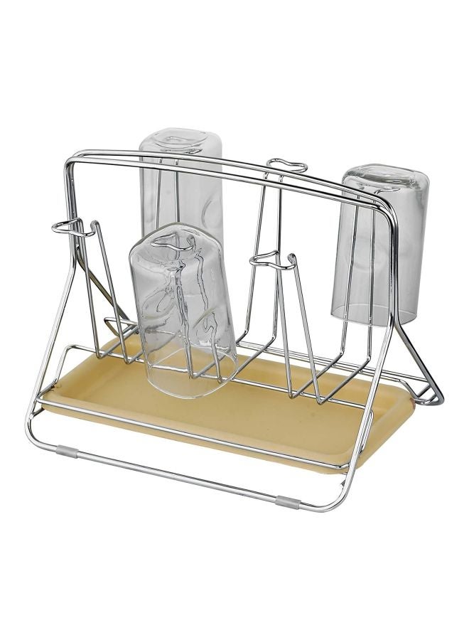 DELCASA Glass Storage Rack Silver 18.7x31.3x36.8cm 